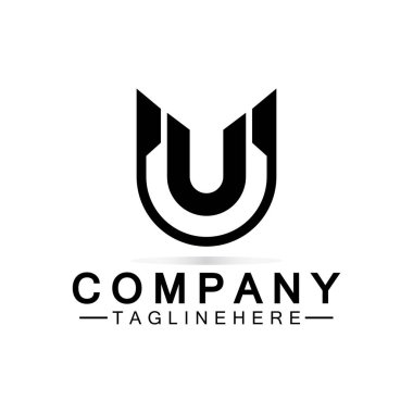 U harfi logo ikonu tasarımı. Modern iş başlangıç U.