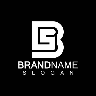 Alfabe Harfleri SB veya BS logo tasarım şablonu