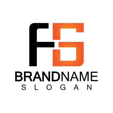 Alfabe Harfleri FG veya GF logo tasarım şablonu