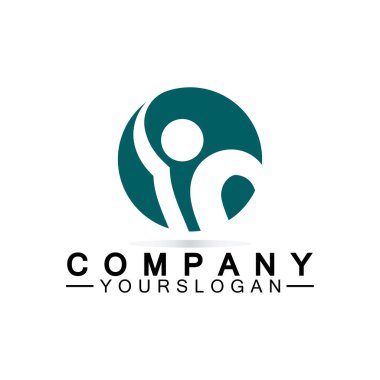  Başarılı insanlar logo vektör tasarım şablonu 