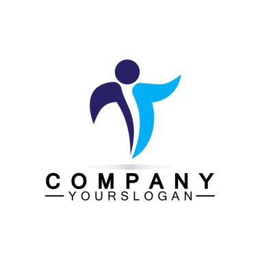  Başarılı insanlar logo vektör tasarım şablonu 