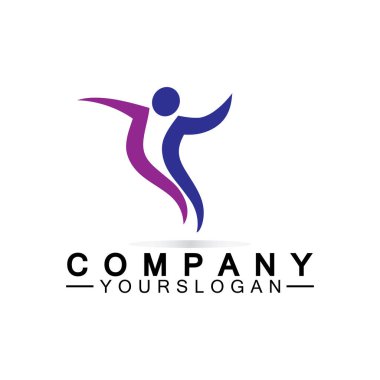  Başarılı insanlar logo vektör tasarım şablonu 