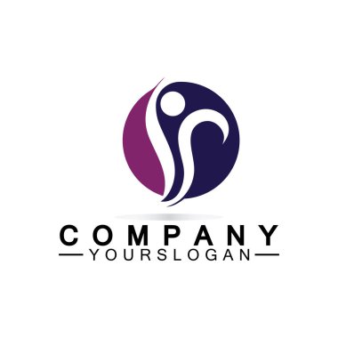  Başarılı insanlar logo vektör tasarım şablonu 