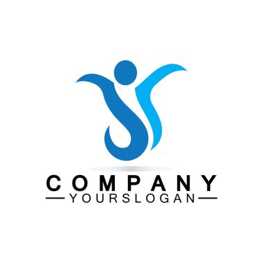  Başarılı insanlar logo vektör tasarım şablonu 