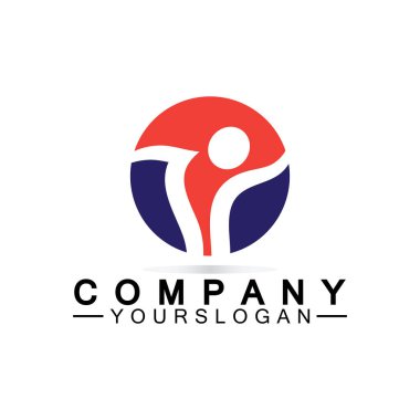  Başarılı insanlar logo vektör tasarım şablonu 
