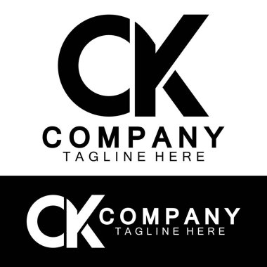İlk Harf CK Logo Tasarım Vektörü Şablonu.