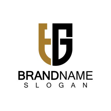Alfabe Harfleri GT veya TG logo tasarım şablonu
