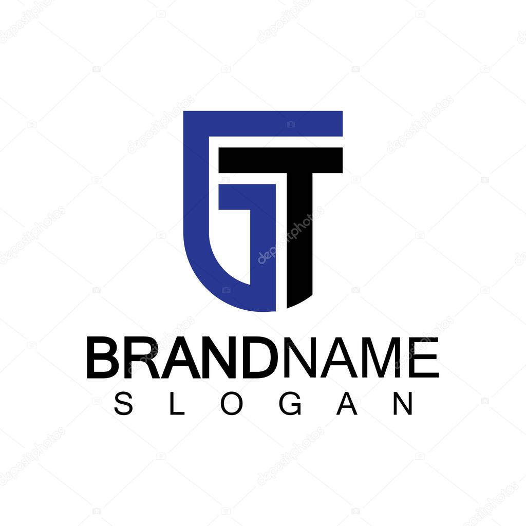 Alphabet Letters  GT or TG logo design template