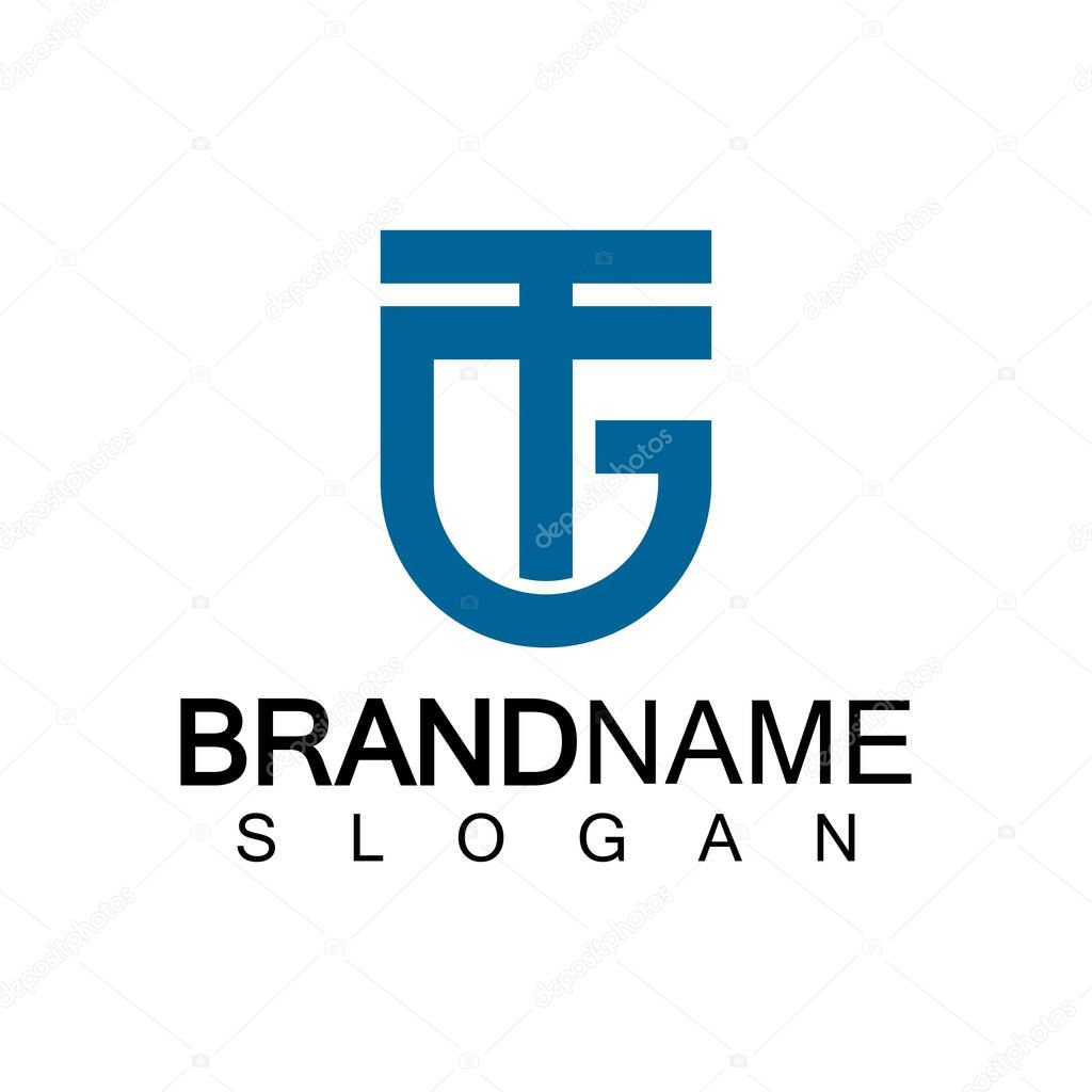 Alphabet Letters  GT or TG logo design template
