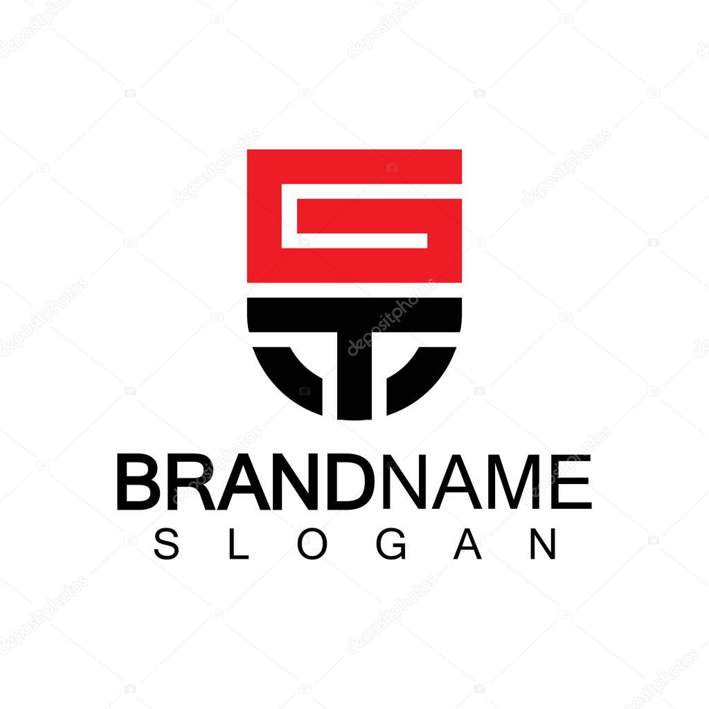 Alphabet Letters  GT or TG logo design template