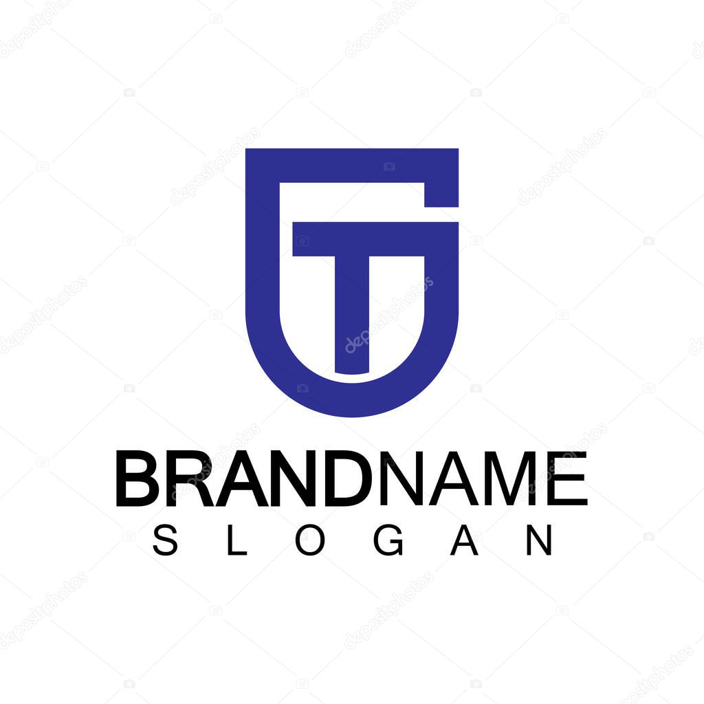 Alphabet Letters  GT or TG logo design template