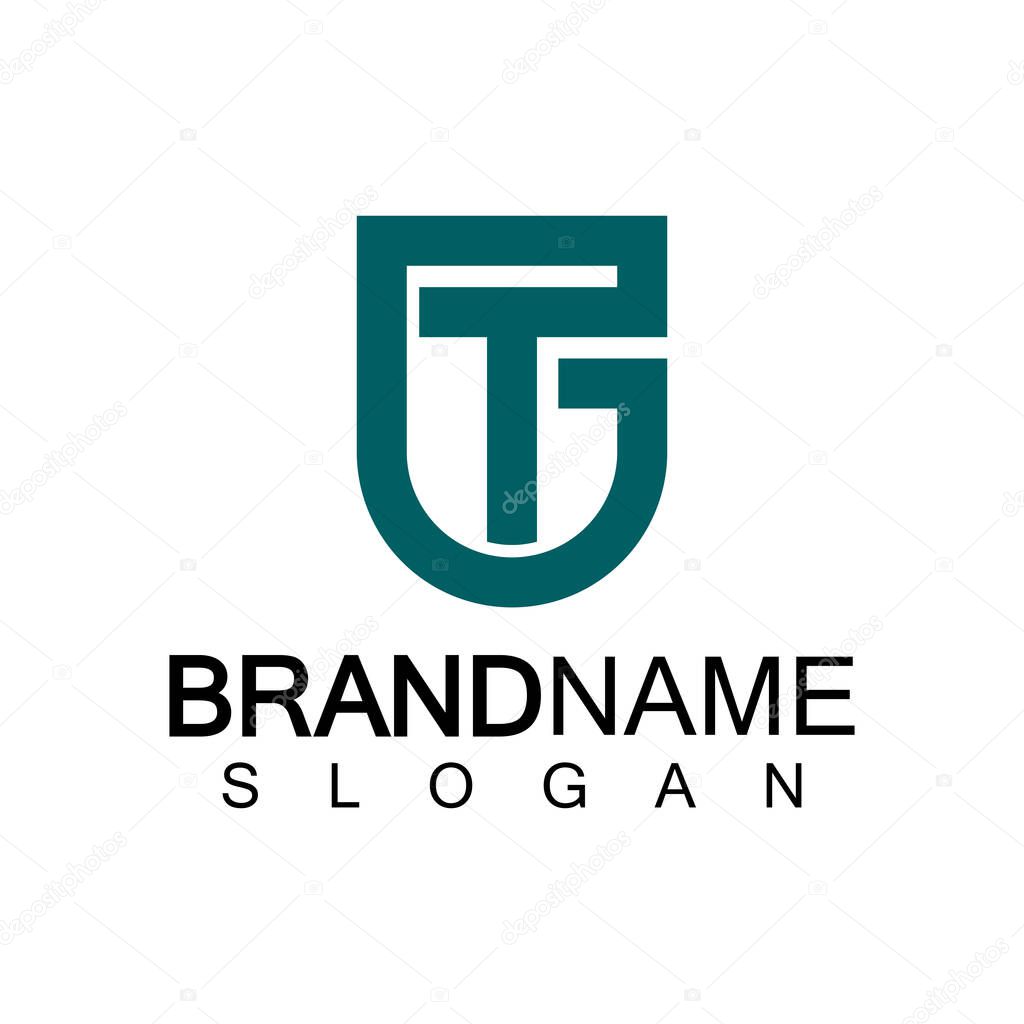 Alphabet Letters  GT or TG logo design template