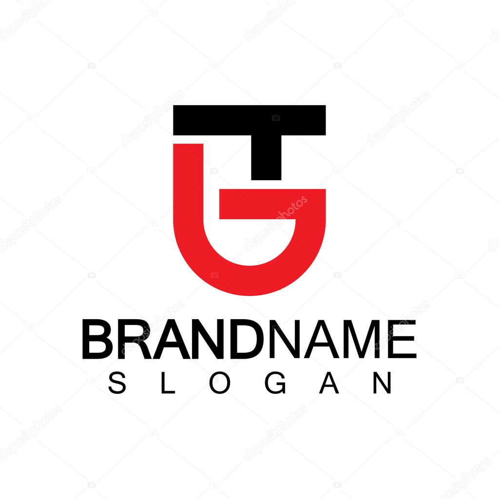 Alphabet Letters  GT or TG logo design template