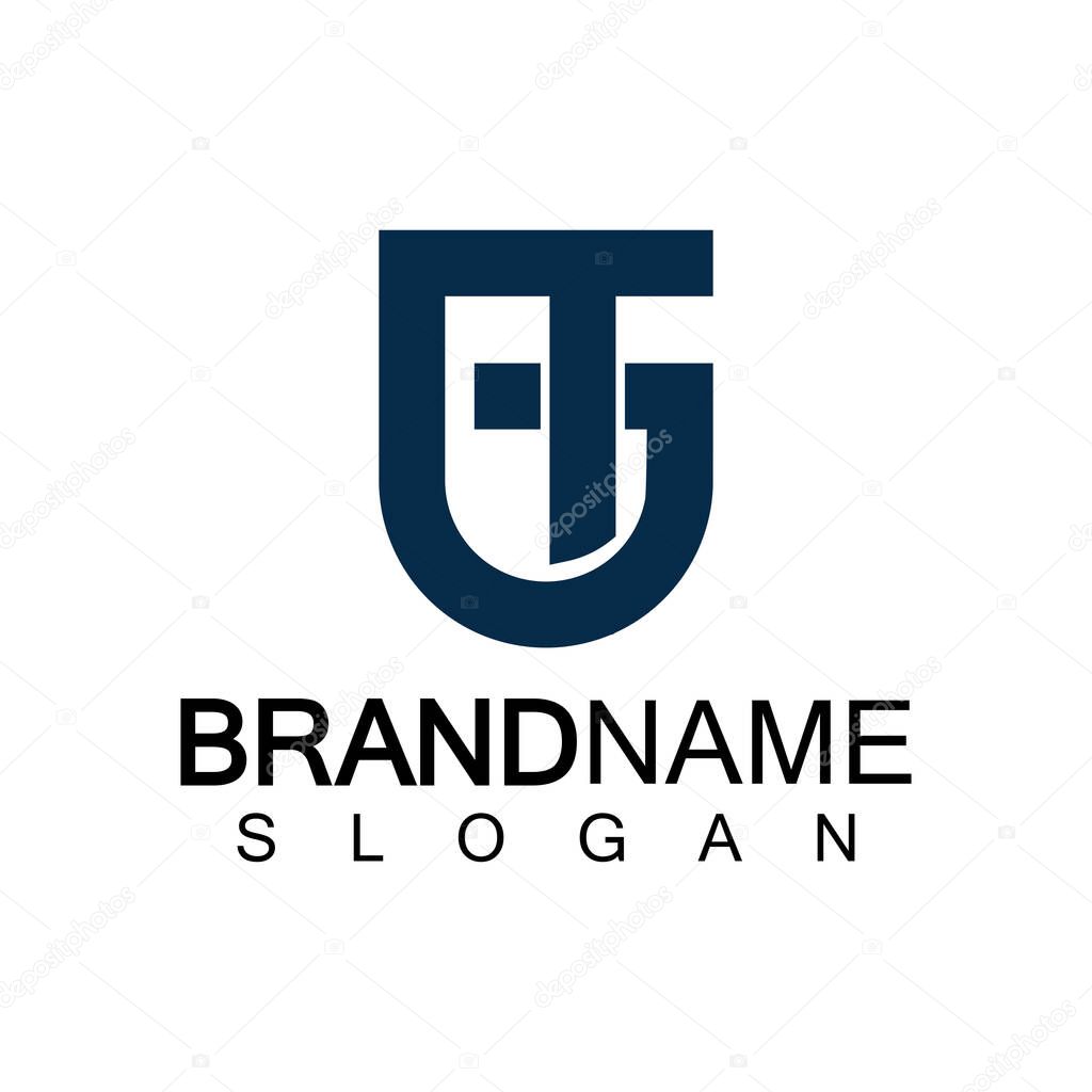 Alphabet Letters  GT or TG logo design template