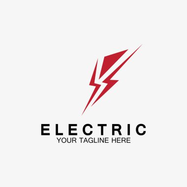Şimşek şimşeği elektrik logosu tasarım şablonu
