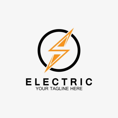 Şimşek şimşeği elektrik logosu tasarım şablonu