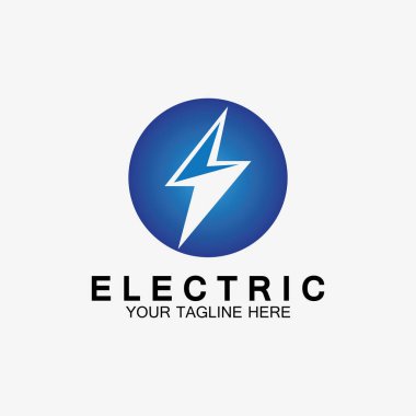 Şimşek şimşeği elektrik logosu tasarım şablonu
