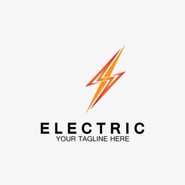 Şimşek şimşeği elektrik logosu tasarım şablonu