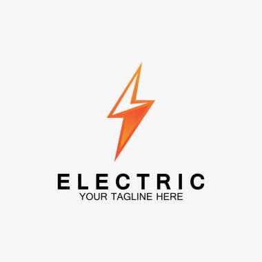 Şimşek şimşeği elektrik logosu tasarım şablonu