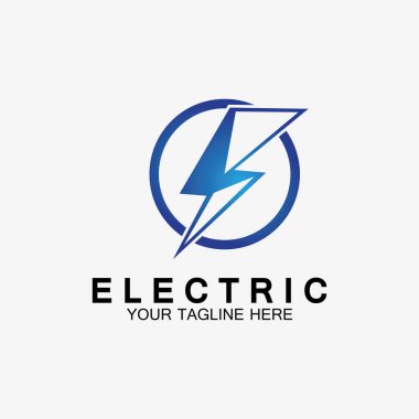 Şimşek şimşeği elektrik logosu tasarım şablonu