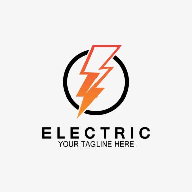 Şimşek şimşeği elektrik logosu tasarım şablonu