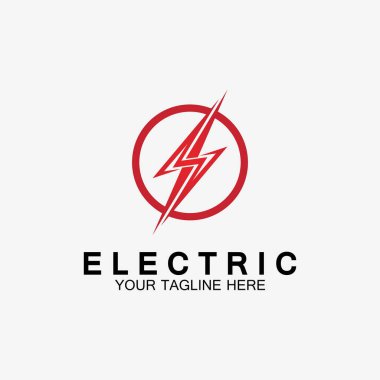 Şimşek şimşeği elektrik logosu tasarım şablonu