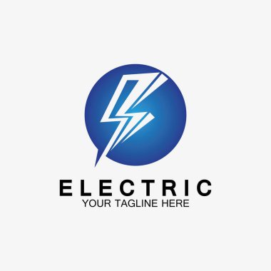 Şimşek şimşeği elektrik logosu tasarım şablonu