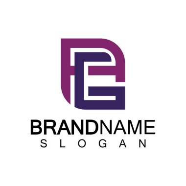 Alfabe Harfleri AG veya GA logo tasarım şablonu