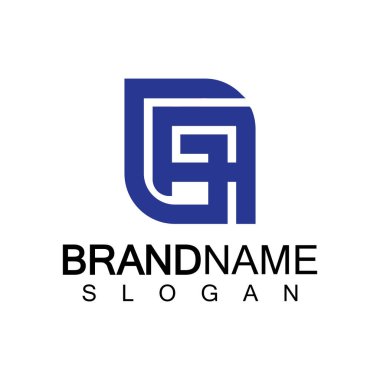 Alfabe Harfleri AG veya GA logo tasarım şablonu