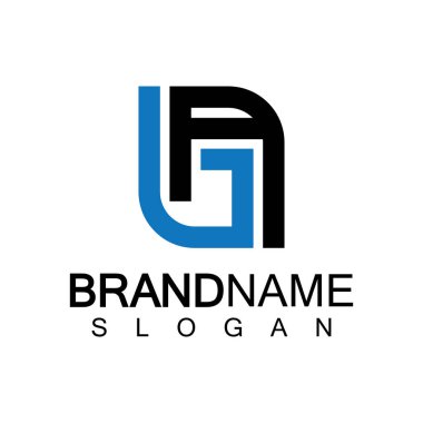 Alfabe Harfleri AG veya GA logo tasarım şablonu