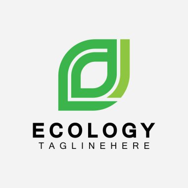 Yaprak Kavramlı E harfi logo tasarımı. E harfi geometrik çizgi yaprak logosu 