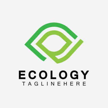 Yaprak Kavramlı E harfi logo tasarımı. E harfi geometrik çizgi yaprak logosu 