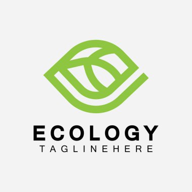 Yaprak Kavramlı E harfi logo tasarımı. E harfi geometrik çizgi yaprak logosu 