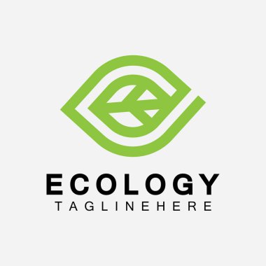 Yaprak Kavramlı E harfi logo tasarımı. E harfi geometrik çizgi yaprak logosu 