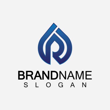 R harfi logosu, R harfi baş harfleri yaratıcı logo tasarımı.