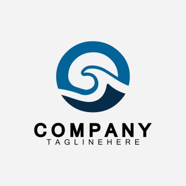 Su Logosu O Simgesi Tasarımı, Harf O Su Logosu Şablonu, Amblem, Tasarım Konsepti, Yaratıcı Sembol