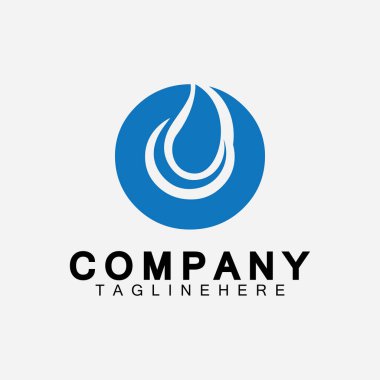 Su Logosu O Simgesi Tasarımı, Harf O Su Logosu Şablonu, Amblem, Tasarım Konsepti, Yaratıcı Sembol