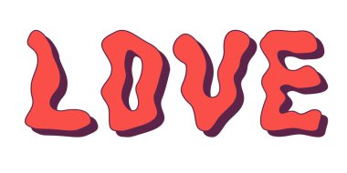 Harika bir aşk sloganı. Vintage sevgililer günü. Geçmişe dönük 1970 ilham. Vektör illüstrasyonu.