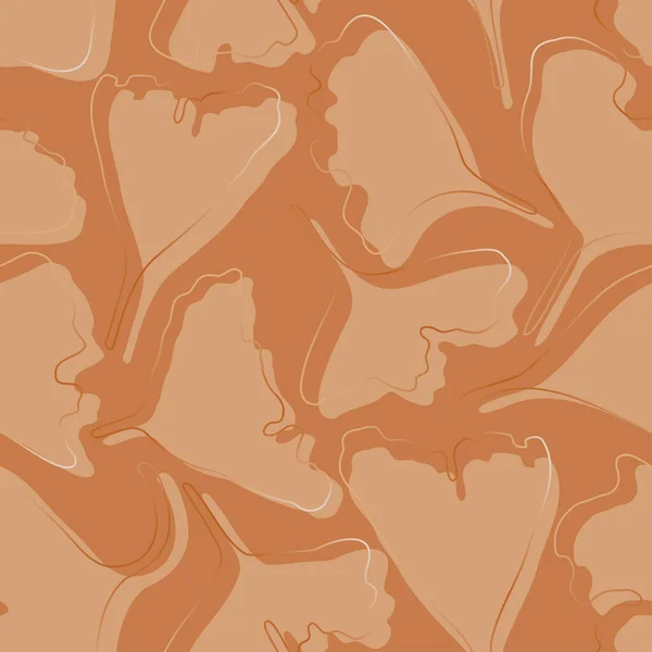 Абстрактная Роскошь Гинкго Оставляет Бесшовный Узор Осенняя Листва Мухрома Фоновая — стоковый вектор