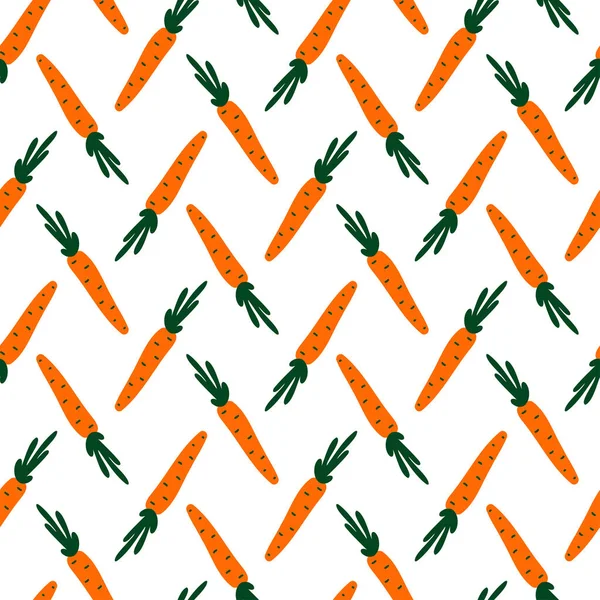 Pola Abstrak Sederhana Mulus Dengan Wortel Latar Belakang Vegetasi Oranye - Stok Vektor