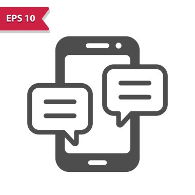 Sohbet Bubbles Simgesi ile Akıllı Telefon