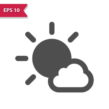 Sun And Cloud Icon - Cloudy, Weather