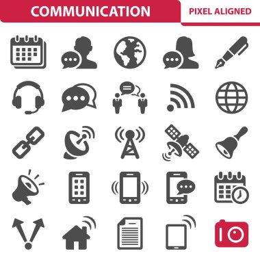 Communication, Social Media, Technology Icons vector icon set