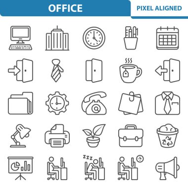 Office Icons. Job, Workplace, Career Vector Icon Set