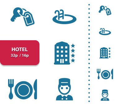 Hotel Icons. Tourism Vector Icon Set