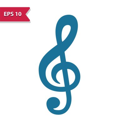 Music Note Icon. Sheet Music, Treble Clef. Professional pixel perfect vector icon in glyph style