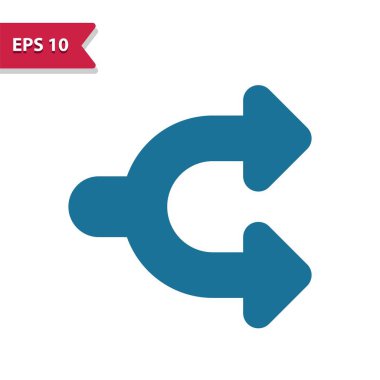 Arrows Icon. Crossroad, Share. Professional pixel perfect vector icon in glyph style