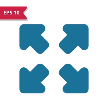 Arrows Icon. Fullscreen, Maximize, Zoom In. Professional pixel perfect vector icon in glyph style