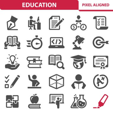 Eğitim Simgeleri. Okul Vektörü Simgesi Ayarları