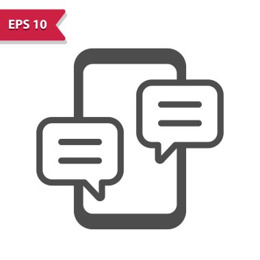 Smartphone with Chat Bubbles Icon. Message, Text Message, Texting